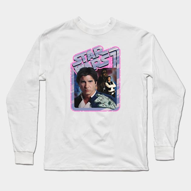 The Scoundrel (pink starfield, original border) Long Sleeve T-Shirt by Art And Soul